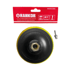 DISCO DE GOMA DE 4-1/2” DE LIJADO P/AMOLADORA ROSCA M14 + ADAPTADOR (100000115) – RANKOR