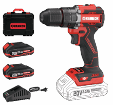 TALADRO ATORNILLADOR PERCUTOR BRUSHLESS 1/2 20V 70NM + 2BAT + CARGADOR (RLID20002) – RANKOR