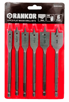 JUEGP BROCAS PALETA P/MADERA 6 PIEZAS (3/8”-1”) (RDB910601) – RANKOR