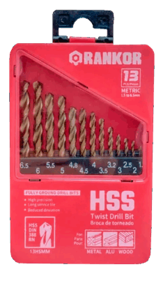 SET DE BROCAS PARA METAL 13 PZS. (1.5 – 6.5MM) (100000041) – RANKOR